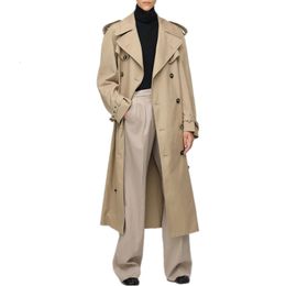 Trenchs de femmes Automne Automne Femmes Casual Double boutonnage Simple Classique Manteau long avec ceinture Chic Femme Coupe-vent 221207