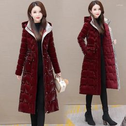 Trenchs de femmes manteaux fantaisie couleur lavage gratuit brillant mi-longueur veste en coton pour femmes en 2023 ceinture de mode d'hiver P3
