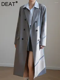 Trench Coats Fashion Coat Laple Double Bords à manches longues Longue Places Split Split Breaker printemps 2024 17A5634