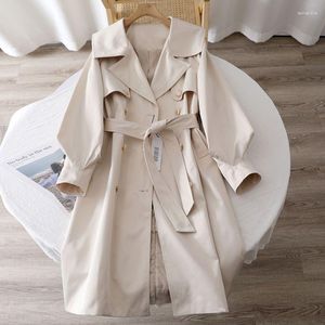 Femmes Trench Coats Mode Double Boutonnage Femmes Manteau Longue Ceinture Mince Lady Duster Cape Femme Survêtement Printemps Automne Vêtements