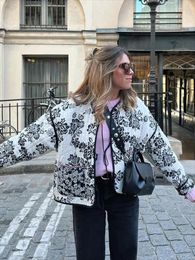 Veste en coton réversible en coton réversible imprimé à la mode