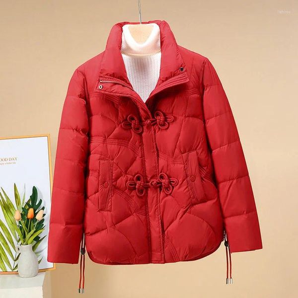 Trenchs de femmes Manteaux Mode Rouge Veste d'hiver Femmes Parkas 2023 Coréen Loose Down Coton Femme Chaud Épaissir Parka Pardessus Dames Outwear