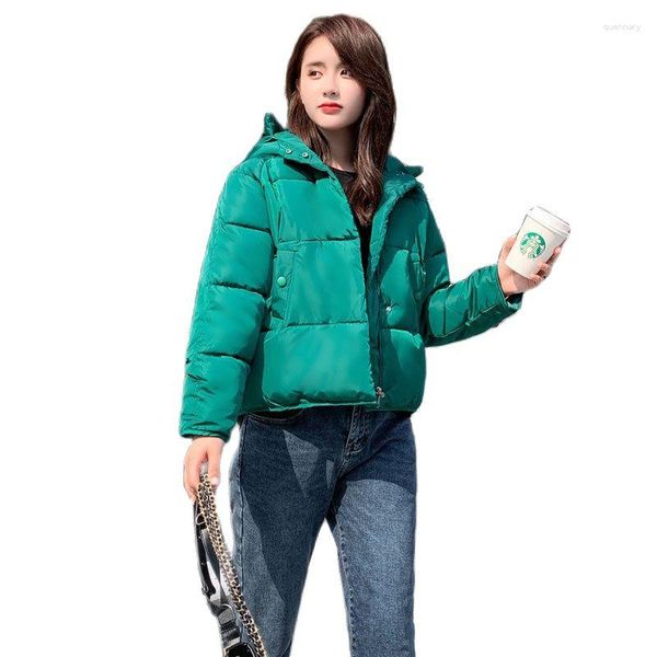 Abrigos de trinchera para mujer Moda Abrigo de algodón corto Parka 2023 Otoño Invierno Chaqueta con capucha Cálido Abrigo de estilo coreano Tops femeninos