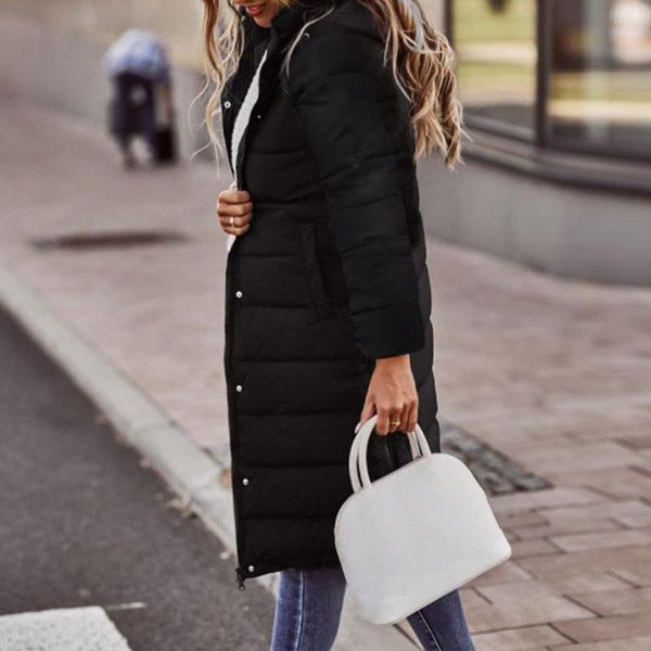 Trench-Coats Femme Mode Femme Manteau Anti-boulochage Poches mi-longues Hiver Long Down Puffer Jacket Coldproof