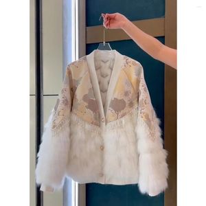 Trench-Coats Fashion Fashion Femmes Coton Coat 2024 Hiver Patchwork Vestes rembourrées chaudes épaississ doux et plus