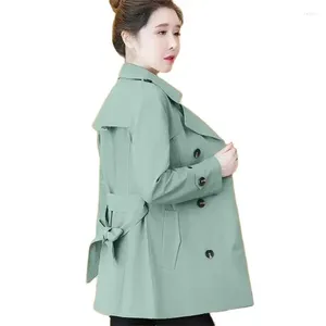 Trenchs de femmes Femme 2024 Coupe-vent coréen Printemps Automne Lâche Aura étrangère Haut de gamme Polyvalent Lady Manteau à double boutonnage