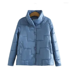 Trenchs de femmes Manteaux de vêtements d'extérieur pour femmes Automne Hiver 2023 Down Coton Manteau Court Simple Boutonnage Mode Lâche Mère d'âge moyen Dames