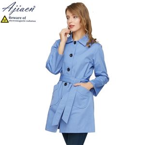 Trench Coats Femmes Véritable rayonnement anélectromagnétique Trenchat's Trench Coat Daily Office ordinateur mobile Téléphone mobile EMF Blindage Custom Clothing P230812