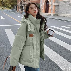 Trenchs de femmes Manteaux Gris Vert Down Parkas Manteau Femmes 2024 Mode d'hiver Oversize Pain Veste rembourrée