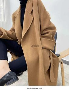 Trench Coats Trench Coats Mabet modéré double face pour les femmes en automne et silhouette d'hiver avec un revers en laine en milieu de longueur Coatl2403