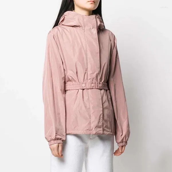 Trenchs de Femmes Manteaux de haute qualité Slim Fit Veste à capuche avec ceinture Femmes Printemps Été Casual Loose Designer Coupe-vent Femme Raincoat