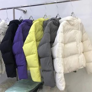 Vrouwen Trenchcoats Capuchon Korte Trekkoord Donsjack Winterkleding Vrouwen Warme Dikke Jas Parka Casual Losse Effen 2023