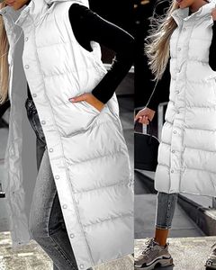 Dames trenchcoats met capuchon en ritssluiting Dames oversized vest Winter bovenkleding Parka Mode gewatteerd vest Casual