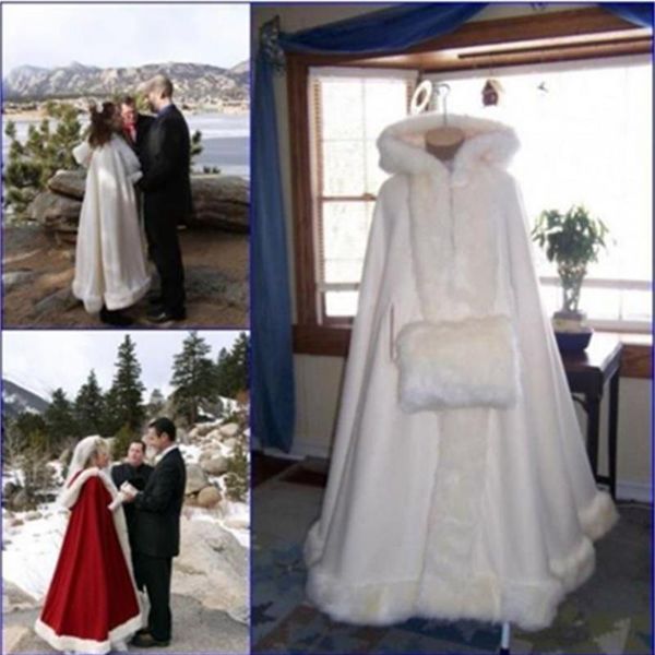 Capas de zanja para mujeres Cape de boda nupcial de la boda chaquetas con capucha con capucha envolturas de pieles de piel falsa muffwwepers