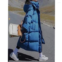 Frauen Graben Mäntel Jacke 2023 Lange Mantel Unten Baumwolle Jacken Koreanische Lose Mode Blase Buggy Mit Kapuze Parkas Weibliche Outwear r167