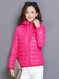 Trenchs de femmes Veste pour femmes légères 2024 Hiver Coton Mince Manteau Femme Coréenne Slim Streetwear Top Automne Winterjas Dames LM010