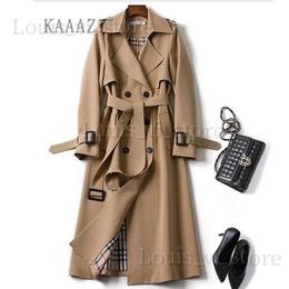 Trenchs de femmes Kaaazi hiver longue chemise robe femmes marron coupe-vent trench-coat coréen plus grande taille vêtements d'extérieur décontractés épaississement mode 4XL T240222