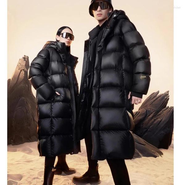 Trench Coats de style coréen Girl Down Down veste hivernle Black Gol