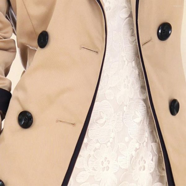 Trenchs de femmes manteaux dames coupe-vent double boutonnage pour l'automne revers ceinturé pardessus longue veste classique manches confortables mode