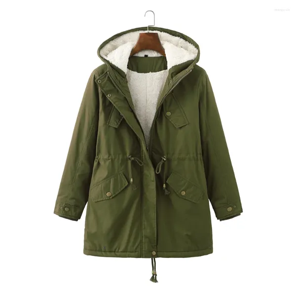 Capas de zanja para mujeres Long Parkas Caperino Caliente Cold Calle para mujeres 2024 Jackets de invierno 2023 Negro Navy Ejército verde Ropa rosa roja Abrigo Mujer