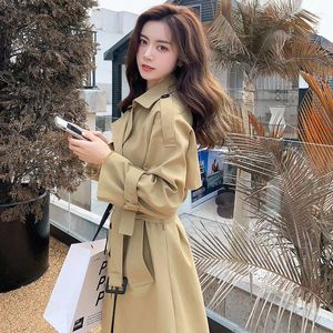 Dames Trenchcoats Losse jas 2023 Lente Herfst Koreaanse stijl Middellange herfstmode Kleding Elegante vrouw Trenchcoat gevoerd