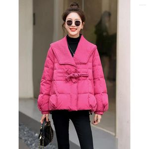 Trenchs de femmes manteaux de luxe en coton veste femmes hiver court 2023 mode coréenne grand revers designer