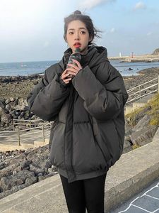 Trenchs de femmes manteaux courts Parkas femmes épaissir les étudiants décontracté hiver à capuche tout-match style coréen manteau de pain solide vêtements d'extérieur