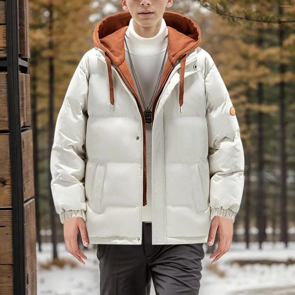 Trenchs de Femmes Manteaux Hommes Capuche Épais Chaud Coloré Bulle Manteau Veste D'hiver 2023 Hommes Streetwear Hip Hop Parka Coréen Noir Vêtements Puffer