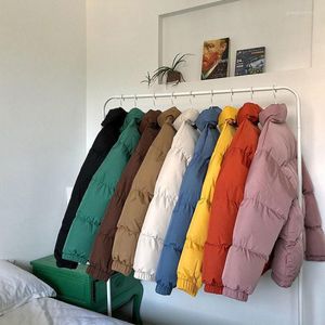 Damesgeuljagen mannen vrouwen harajuku kleurrijke bubbel jas winterjas 2022 heren streetwear hiphop parka Koreaanse zwarte kleding puffer