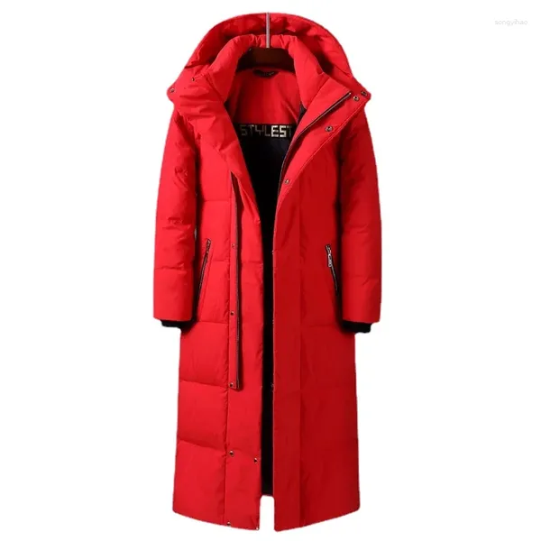 Trenchs de femmes Hommes Femmes Marque Rouge X-Long Down 2023 Hiver sur le genou Épaissir Chaud Chapeau détachable Vestes pour hommes Canada Manteau 5XL