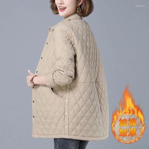 Trench femme mi-longueur Style coréen coton rembourré veste femme 2022 matelassé épaissi ample chaud chemise femme W68