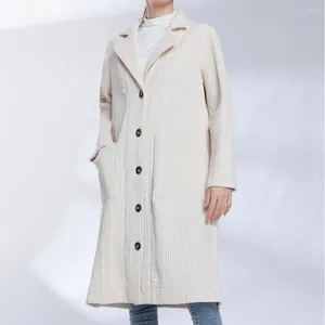 Trenchs pour femmes Miyake plissé automne et hiver long coton simple manteau à manches longues Cape mode grandes poches veste