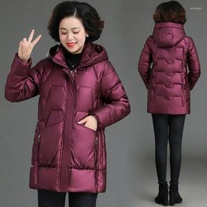 Trenchs de femmes Manteaux de coton de maman 2023 Automne / Hiver Confortable Moyen Long Parka Vêtements d'hiver Femmes P61