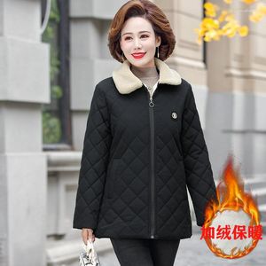 Trench femme manteaux maman hiver manteau 2023 mode ample 5XL veste femmes automne mince Plus velours pardessus dames vêtements d'extérieur courts