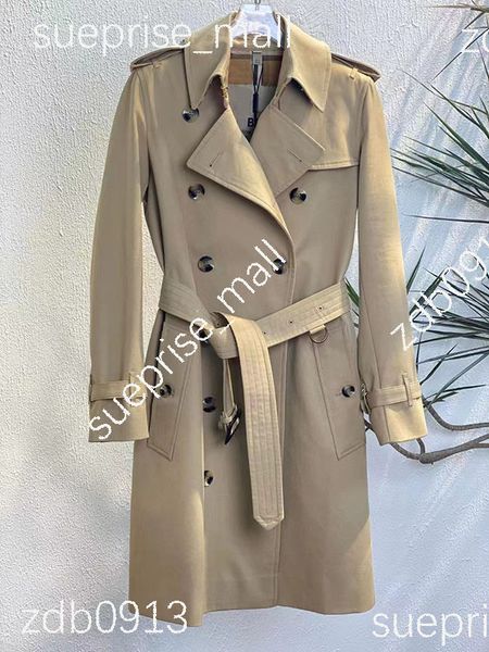 Trenchs de femmes Nouveau printemps Angleterre Style Femmes Coupe-vent Lâche Moyen Long Élégant Ceinture Dames Manteau Femme Casual Longue Marque Designer Fashion pour Mujer XL