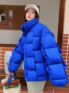 Dames Trenchcoats Oversized Winterjas Dikke Warme Jas Casual Gewatteerde Gewatteerde Puffer Parka Dames Sneeuwkleding Lange Mouw Tops 2023