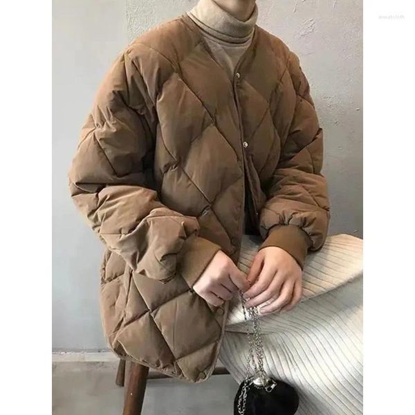 Gabardina para mujer Abrigos de gran tamaño B Casual A prueba de viento Espesar Acolchado Cálido Estilo coreano Invierno Elegante Chaqueta de desgaste Down Cotton Parkas