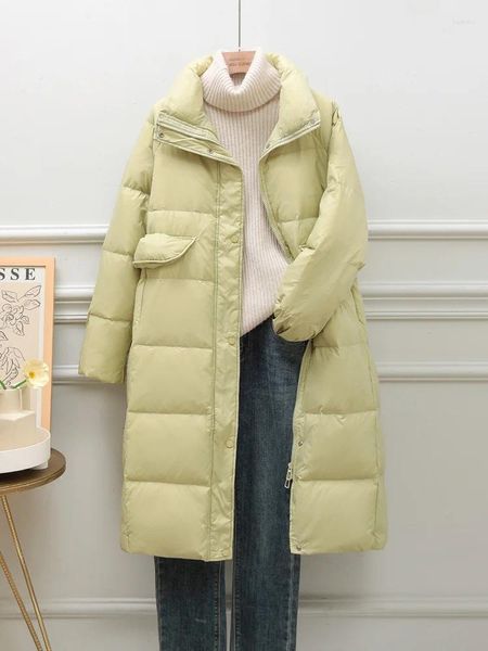 Trenchs de femmes surdimensionnés hiver longue veste bouffante à capuche femme parkas 2023 mode chaud 90% manteau en duvet de canard blanc pardessus