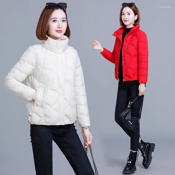 Trenchs de femmes manteaux surdimensionnés femmes veste d'hiver femme mode col montant lâche manteau confort décontracté coton parkas courts chauds épais hauts