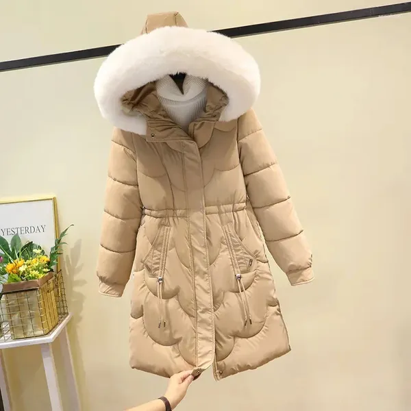 Abrigos de trinchera para mujer Parkas Abrigo de invierno 2023 Chaqueta acolchada de algodón Coreano enviado para superar el abrigo acolchado con ropa larga para damas