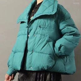 Trench-coat à col Polo pour femme, doudoune courte, avec boucle, à la mode, amincissant, haut de gamme, collection automne et hiver 2023
