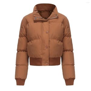 Femmes Trench Coats Puffer Veste Matelassée Femmes Automne Hiver Vestes Pour 2023 Court Parkas Abricot Jaune Caramel Parka Mujer Vert Armée