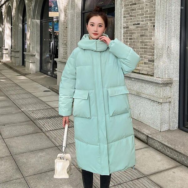 Trench Cods Coats Russie 2023 Down Cotton Coat Hiver Version coréenne épaissie du genou long sur grand pain