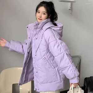 Trench-coat court en duvet pour femme, doudoune d'hiver de Style coréen, ample, petit manteau épais rembourré en coton