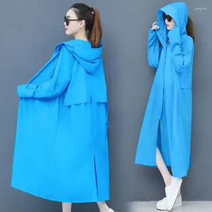 Trenchs de Femmes Manteaux de couleur unie Veste de protection solaire à manches longues Été 2023 Coréen Ultra-mince Lâche Polyvalent Femme Vêtements d'extérieur A417