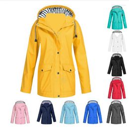 Trench-Coats pour femmes Veste de pluie massive extérieure plus taille 5xl imperméable à capuche arc arc-de-vent parkas de printemps féminin