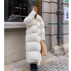 Trenchs de femmes manteaux d'hiver solide manteau femme longue parka épaissie surdimensionnée grande taille x-long veste rembourrée en coton vêtements