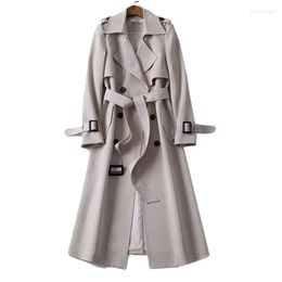 Printemps automne Trench-Coat femme ceinture coréenne Double boutonnage mi-long femmes Trench-Coat pardessus coupe-vent femme