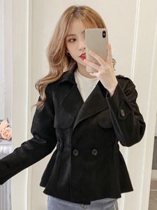 Trench femme printemps automne manteau court femmes 2023 Style coréen mode abricot noir coupe-vent femme ample outillage veste