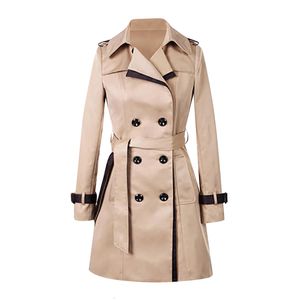 Trench-Coats pour femmes Printemps Automne Trench-Coats Femmes Slim Double Breasted Dames Trench-Coat Longues Femmes Coupe-Vent Grande Taille Pardessus Femmino 230223